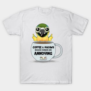 Coffee & Blue and Gold Macaws - 2 T-Shirt